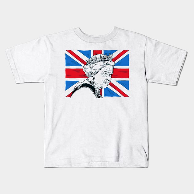 memories queen elizabeth Kids T-Shirt by nakaladek3